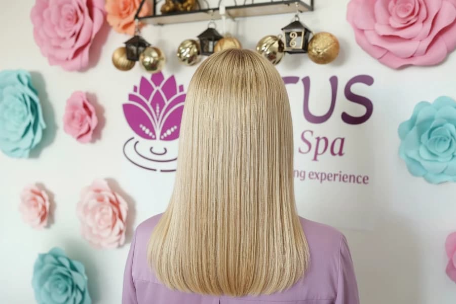 Gray coverage hair color transformation at Lotus Head Spa Nutley NJ