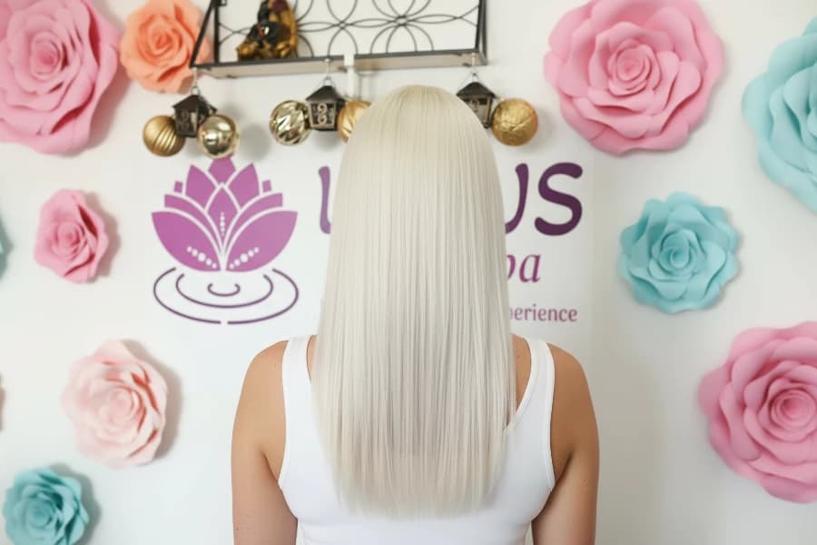 Back to back foil highlights achieving platinum blonde results