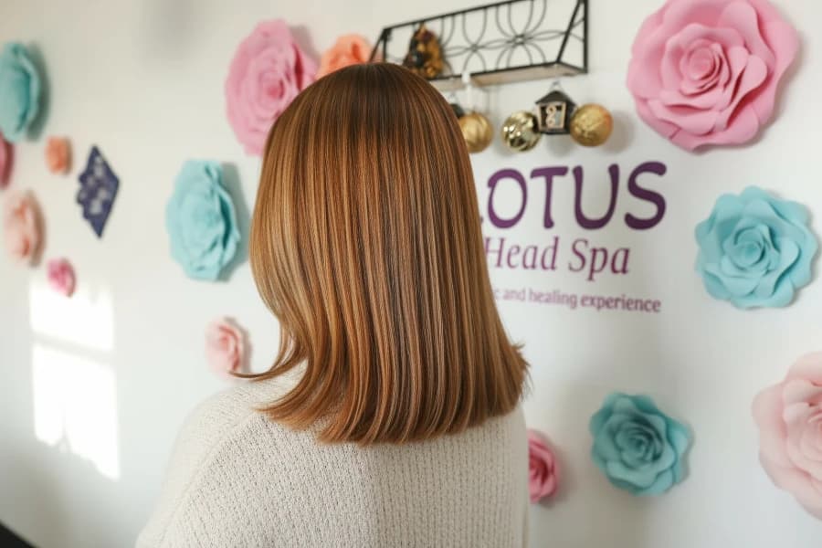 Caramel highlights for brunette hair in Nutley New Jersey salon