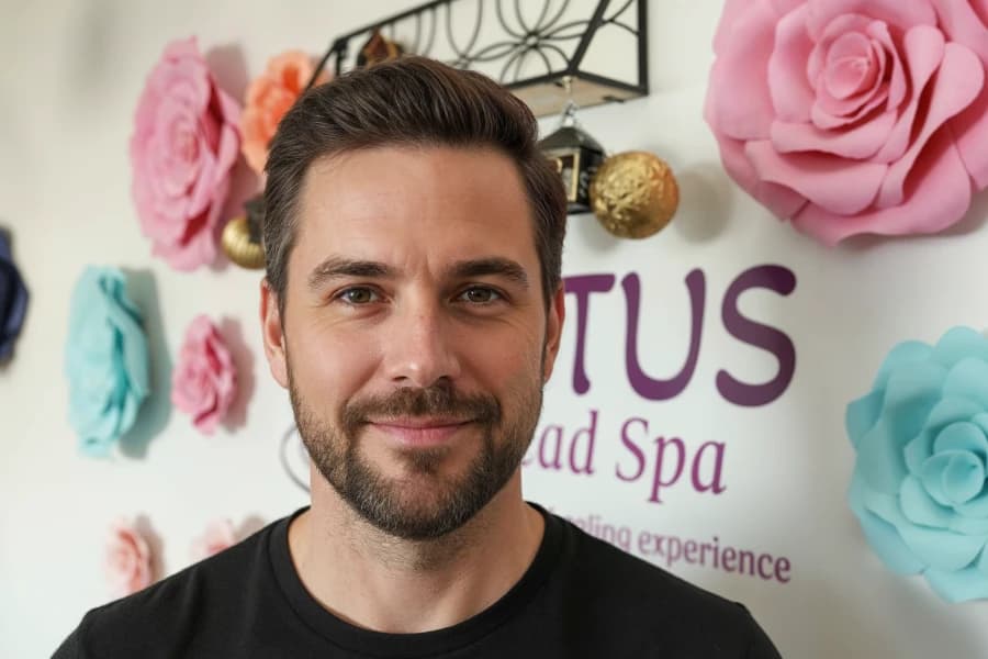 Hair growth results from anti-hair loss head spa treatment at Lotus Head Spa